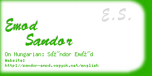 emod sandor business card